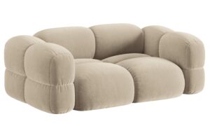 Cosmopolitan Design Světle béžová sametová trojmístná pohovka Loretto 210 cm
