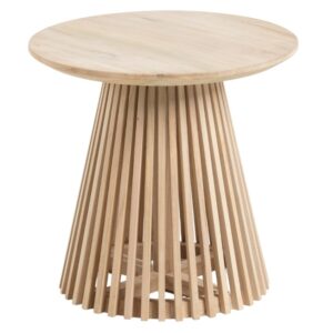 Kave Home Teakový kulatý odkládací stolek Jeanette 50 cm
