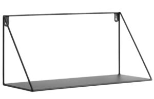 Kave Home Černá kovová nástěnná police Teg 40 cm