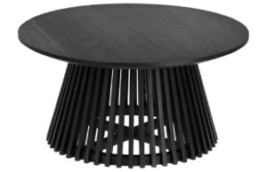 Kave Home Černý dřevěný kulatý konferenční stolek Jeanette 80 cm
