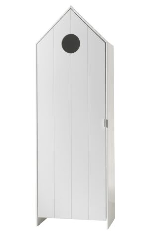 Vipack Bílá lakovaná šatní skříň Casami 172 x 58 cm s kulatým otvorem