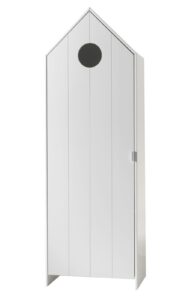 Vipack Bílá lakovaná šatní skříň Casami 172 x 58 cm s kulatým otvorem
