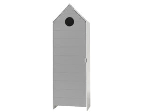 Vipack Šedá lakovaná šatní skříň Casami 172 x 58 cm s kulatým otvorem