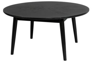 White Label Černý dubový konferenční stolek WLL FABIO 80 cm