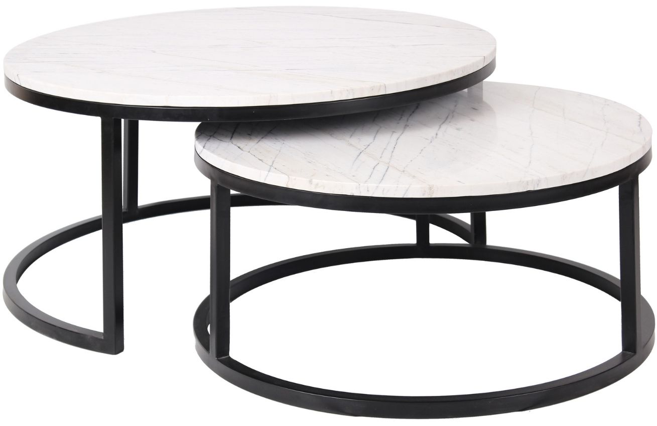 Richmond Set mramorových konferenčních stolků Lexington 76/92 cm