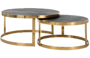 Richmond Dubový set konferenčních stolků Blackbone 74/92 cm