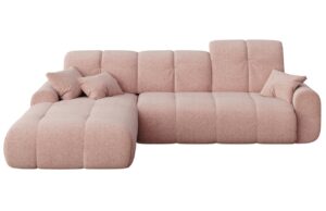Devichy Růžová bouclé rozkládací pohovka Tous 290 cm