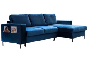 Miuform Sametová rozkládací pohovka Lofty Lilly 236 cm