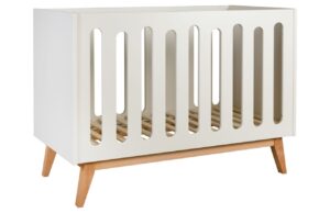 Béžová lakovaná dětská postýlka Quax Trendy 60 x 120 cm
