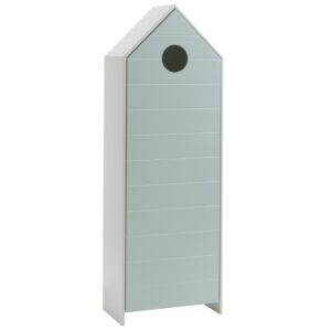 Vipack Zelená lakovaná šatní skříň Casami 172 x 58 cm s kulatým otvorem