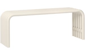 noo.ma Béžová kovová zahradní lavice Nokk 114 cm