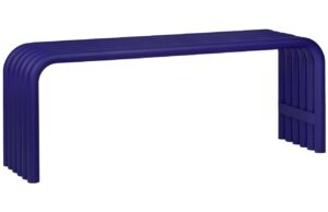 noo.ma Modrá kovová zahradní lavice Nokk 114 cm