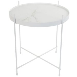 Bílý mramorový odkládací stolek ZUIVER CUPID ⌀43 cm