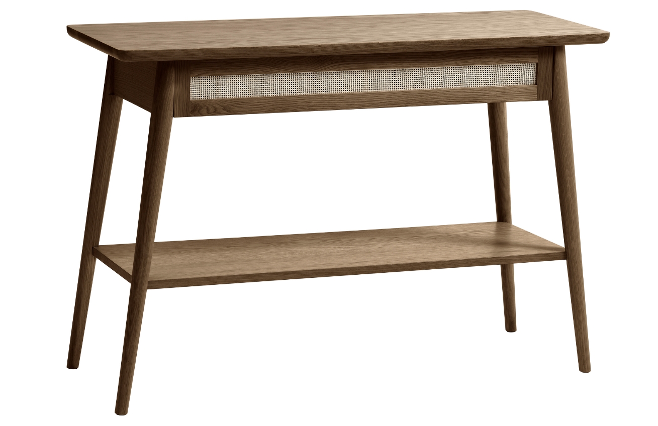 Unique Furniture Tmavě hnědý dubový toaletní stolek Barrali 110 x 40 cm