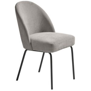 Unique Furniture Šedá sametová jídelní židle Creston