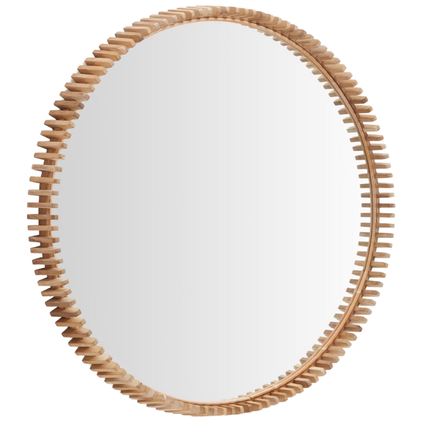 Kave Home Dřevěné závěsné zrcadlo Polke 100 cm