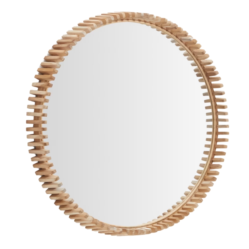 Kave Home Dřevěné závěsné zrcadlo Polke 80 cm
