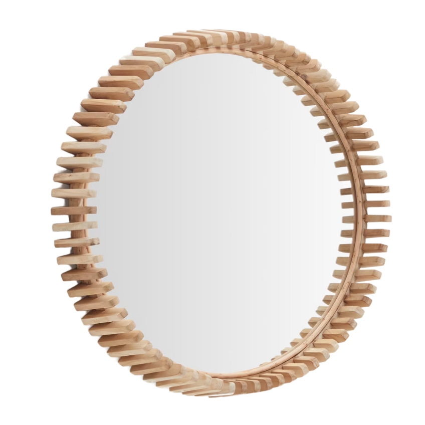 Kave Home Dřevěné závěsné zrcadlo Polke 60 cm