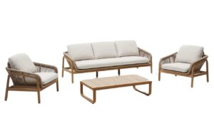 Kave Home Dřevěný zahradní set pohovky