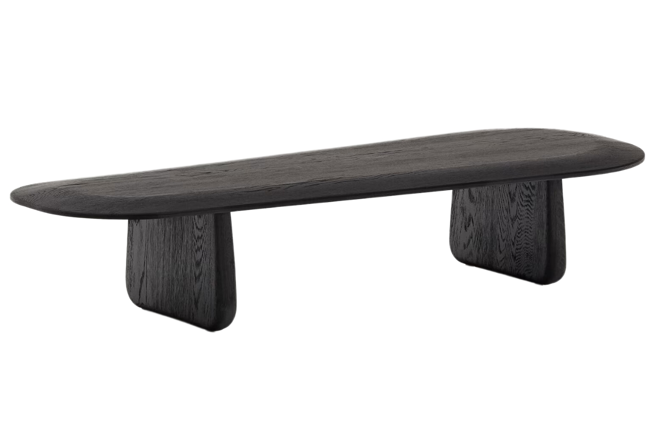Kave Home Černý dubový konferenční stolek Pirita 147 x 65 cm
