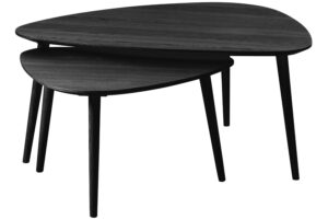 Unique Furniture Set dvou černých dubových konferenčních stolků Adda 70 x 100/53 x 70 cm