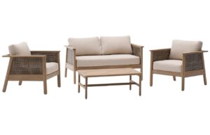 Kave Home Dřevěný zahradní set pohovky
