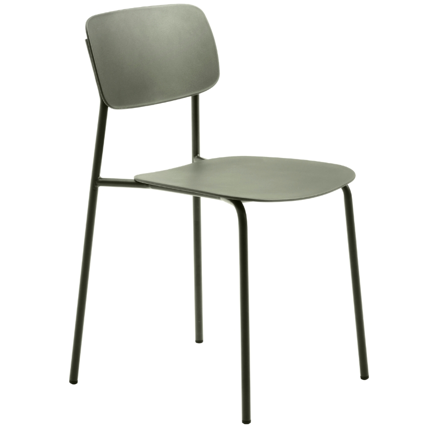 Unique Furniture Zelená plastová jídelní židle Kirkland