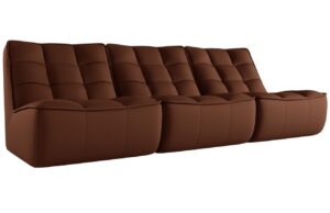 Maison Heritage Koňakově hnědá kožená pohovka Moni 249 cm