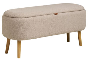 Nordic Living Béžová bouclé lavice Harlov 95 cm