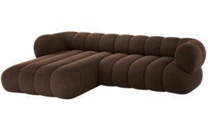 Cosmopolitan Design Hnědá sametová rohová pohovka Koge 270 cm