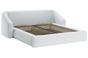 Cosmopolitan Design Světle šedá dvoulůžková postel Campi 160 x 200 cm s úložným prostorem