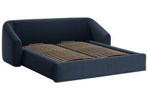 Cosmopolitan Design Modrá dvoulůžková postel Campi 180 x 200 cm s úložným prostorem