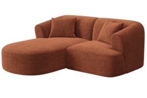 Cosmopolitan Design Terakotově oranžová manšestrová rohová pohovka Campi 180 cm