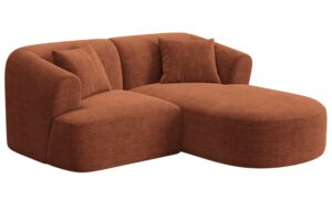 Cosmopolitan Design Terakotově oranžová manšestrová rohová pohovka Campi 180 cm