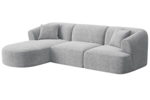 Cosmopolitan Design Světle šedá manšestrová rohová pohovka Campi 256 cm