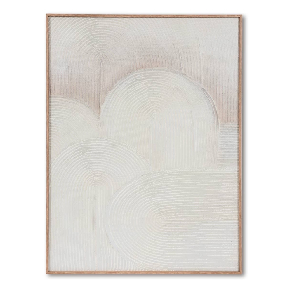 Somcasa Béžový abstraktní obraz Kares 80 x 60 cm