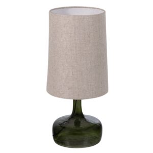 WOOOD Zelená skleněná stolní lampa Luma