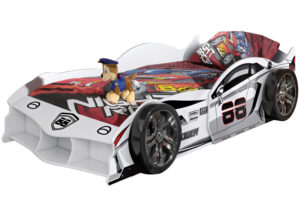 Vipack Bílá dětská postel Car Bed 90 x 200 cm