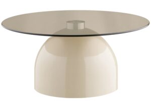 Nordic Living Béžový skleněný konferenční stolek Avello 70 cm