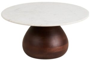 Nordic Living Bílý mramorový konferenční stolek Heidi 70 cm