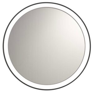 Nova Luce Černé závěsné zrcadlo s LED osvětlením Onar 58 cm