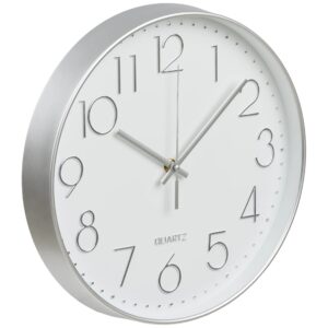 Nordic Living Stříbrné nástěnné hodiny Lali 30 cm