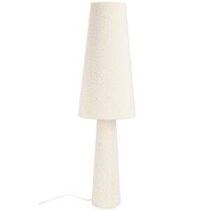 Bizzotto Bílá bouclé stojací lampa Radha 120 cm
