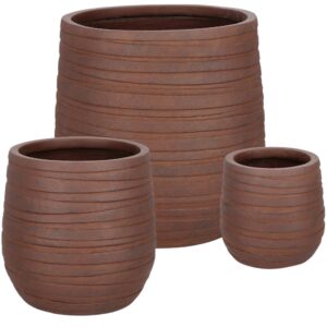 Bizzotto Set tří keramických zahradních květináčů Strips Ø22/32/44 cm