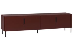 WOOOD Červený dřevěný TV stolek Gunnar 200 x 44 cm
