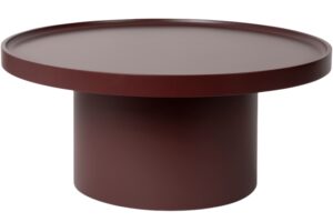 Somcasa Tmavě červený lakovaný konferenční stolek Warren ø 80 cm