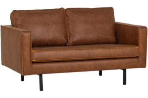 WOOOD Hnědá koženková dvoumístná pohovka Raden 150 cm