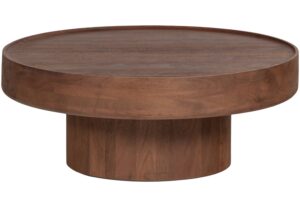 WOOOD Hnědý dřevěný konferenční stolek Dara ø 90 cm