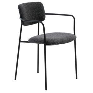 Unique Furniture Tmavě šedá bouclé jídelní židle Zama