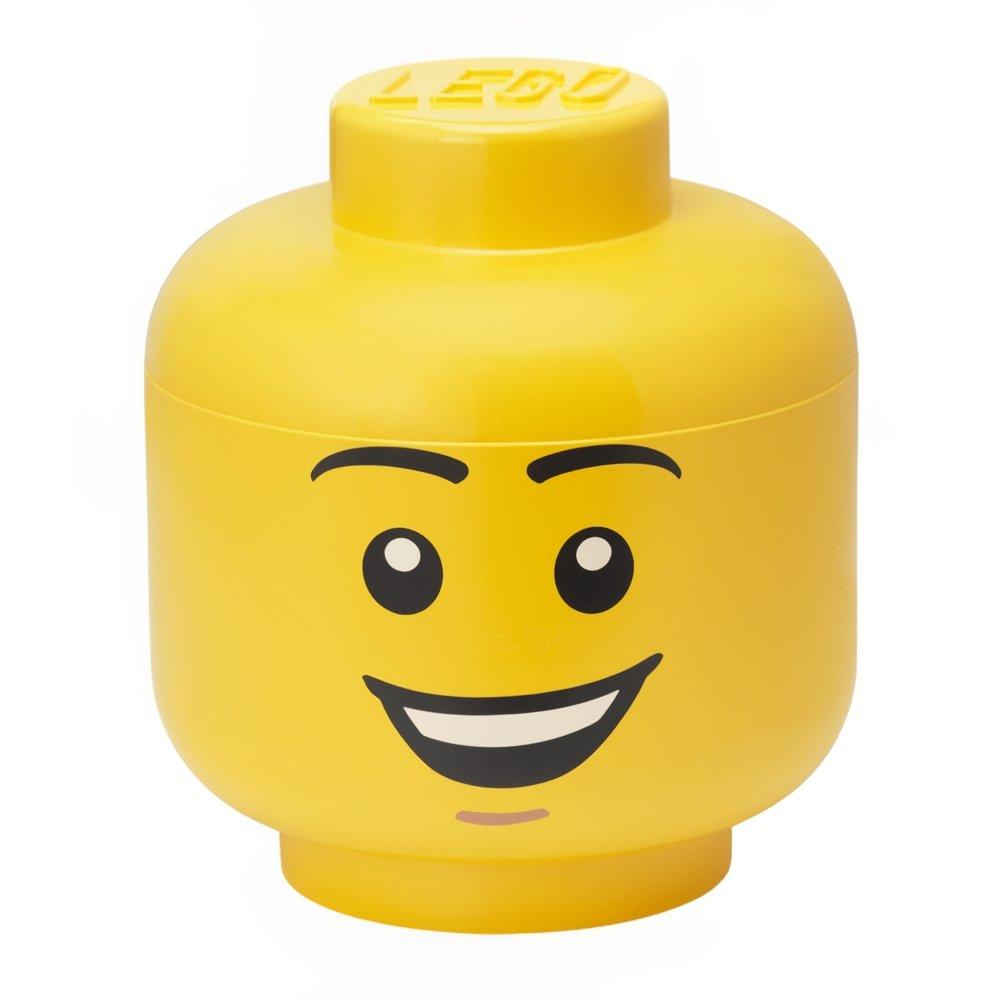 Žlutý úložný box ve tvaru hlavy LEGO® Šťastný chlapec 27 cm